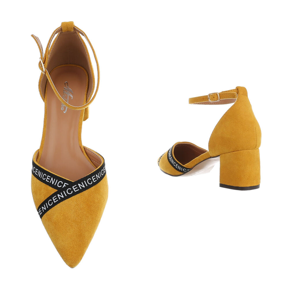 Schuhe, Damen Sandaletten - yellow , F/S 2021
