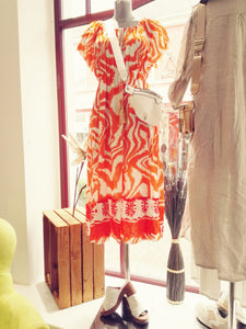 Kleid mit Muster ,Orange, Viscose, Einheitsgröße,F/S 2022