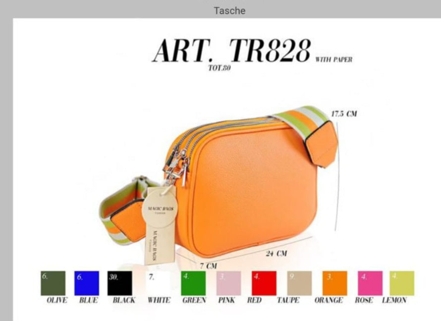 Tasche mit abnehmbaren Gurt, verschiedene Farben,L24cmxH17,5cmxB7cm, F/S 2023