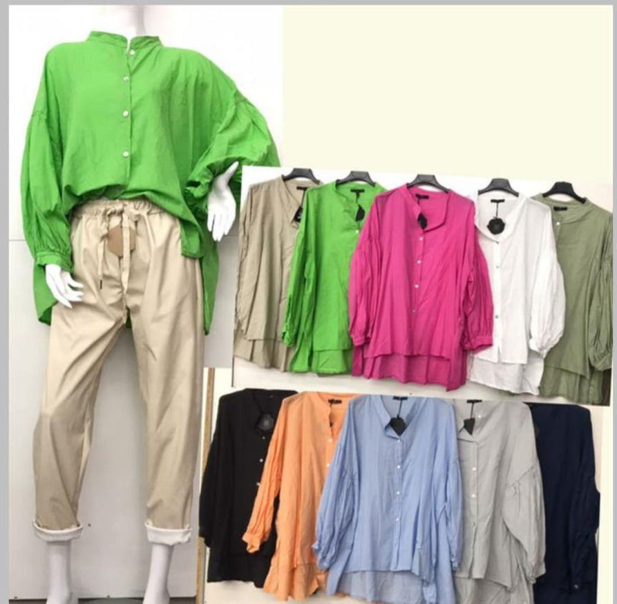 Bluse Oversize, verschiedene Farben, 100% Baumwolle, F/S 2023