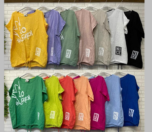 Shirt, 100% Leinen mit Aufdruck, verschiedene Farben, Einheitsgröße, F/S 2022