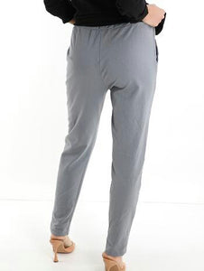 Sportliche Hose mit Taschen mit Schleife - Grau