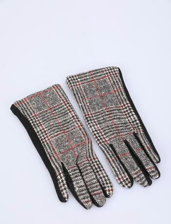 Tartan-Muster Handschuhe aus Baumwolle - Bordeaux