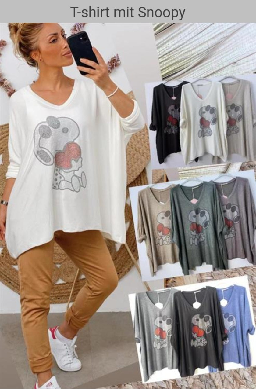 Shirt mit Snoopy, Einheitsgröße,  verschiedene Farben , New Collection,  H/W 22/23

 
