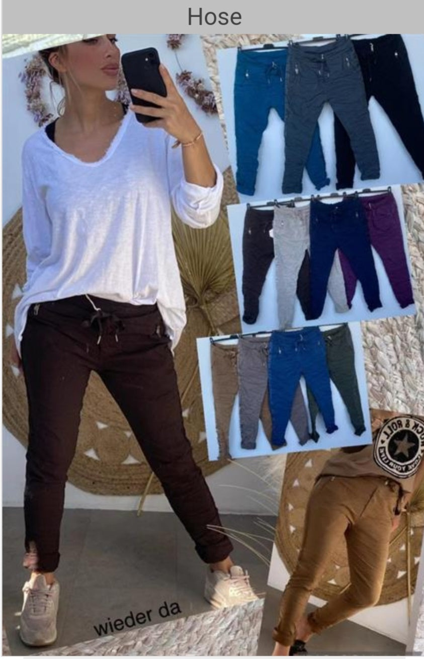 Hose mit seitlichem Streifen und Taschen,  verschiedene Farben, Einheitsgröße,  New Collection,  H/W 22/23