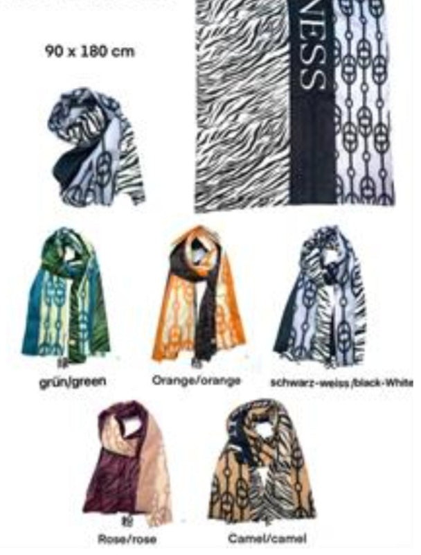 Schal mit Muster,  #Happiness, verschiedene Farben,  Herbst/Winter 2022/2023