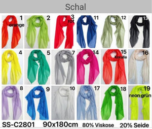 Schal, verschiedene Farben,  F/S 2023, 80% Viscose 20% Seide