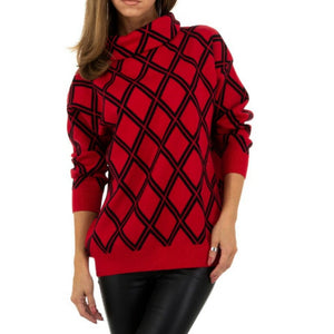 Damen Pullover Gr. One Size - red, H/W