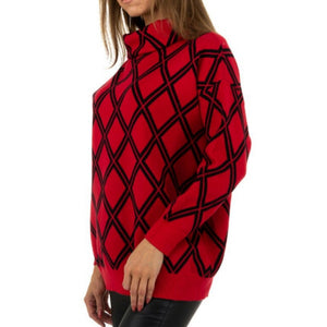 Damen Pullover Gr. One Size - red, H/W